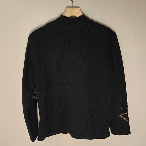 Vintage Christmas cardigan sweater beading cardinal Heirloom Collectibles small - Picture 8 of 15